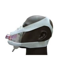 Fixador para máscaras de BIPAP, CPAP e EPAP, faciais ou nasais, com pinos ou fendas.